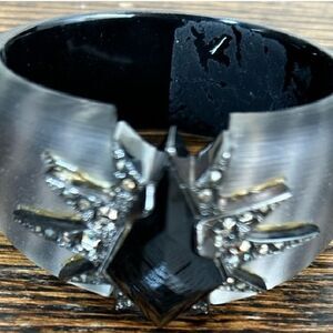 Alexis Bittar Black Crystal Cuff Bracelet